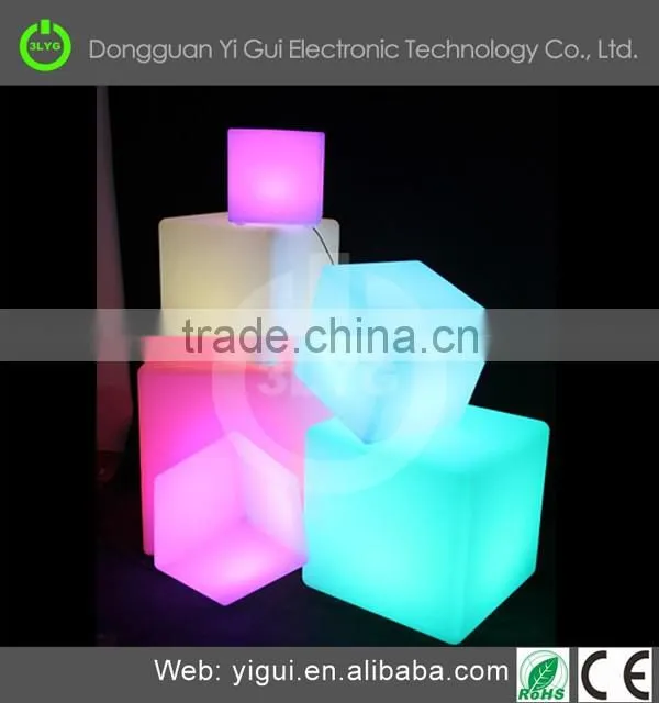 Rechargeable led bar stool different size cube chairs