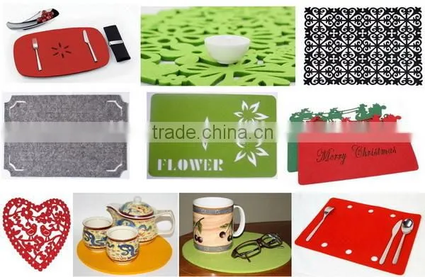 high quality new fashion cheap laser cut polyester felt table placemat home decor wholesale custom design manufacturer in China