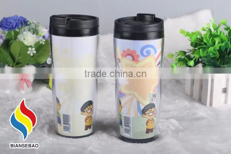 Customized plastic coffee cups mugs with lid