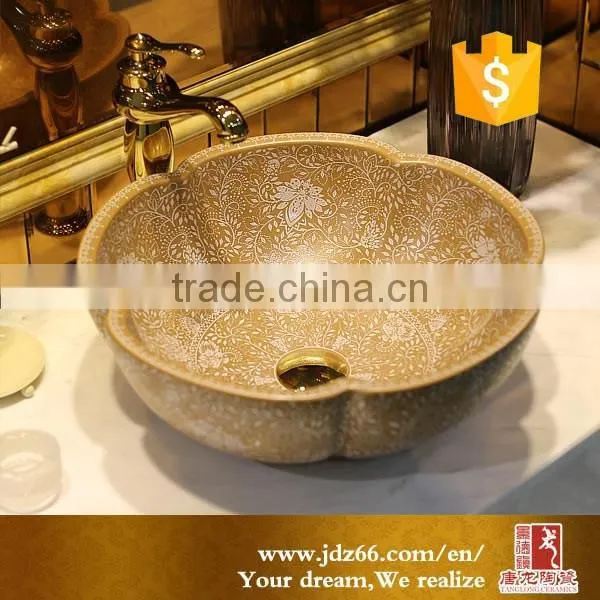 Hot selling sinks bathroom design counter top wash basin vanity basin