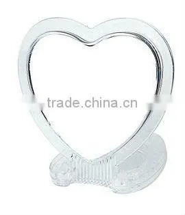 Lacy frame & pure plastic Cosmetic Mirror with pink foot