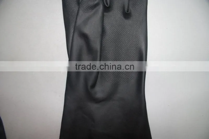 NMSAFETY black neoprene flocklined chemical industrial gloves