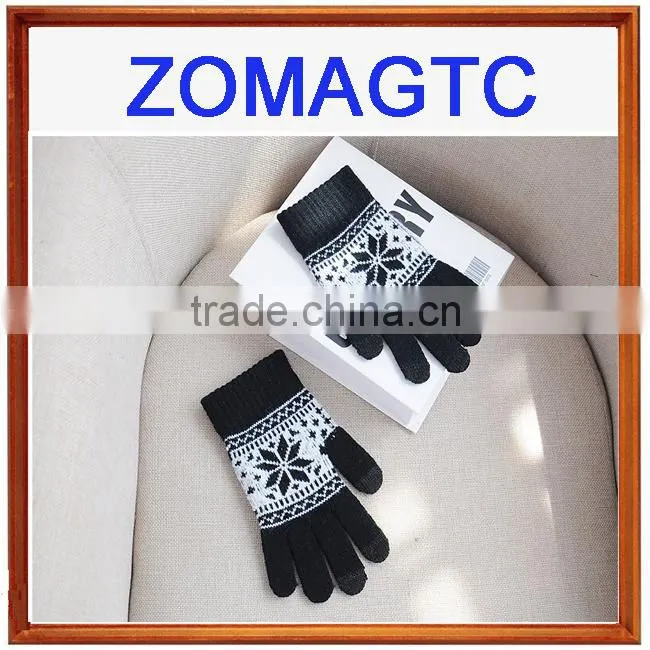 Ladies fashion Ladies fashion touch screen gloves smart phone 3 finger touch screen gloves
