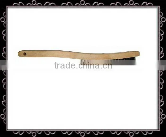 Wood handle wire brush