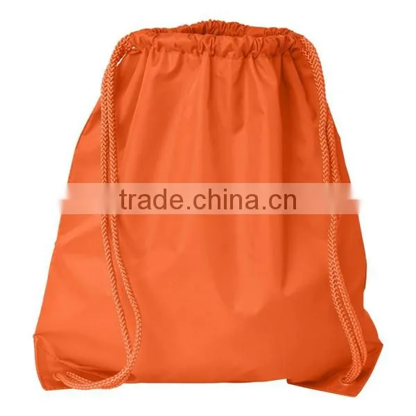 2016 Wholesale Promotion Basic Sport Drawstring Bag With Outer Mesh Pocket