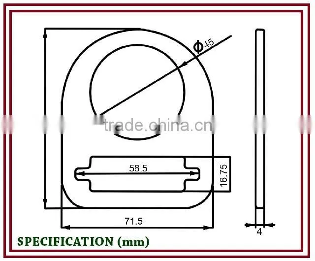 MS-01 Personal Protective Equipment Stamped Steel D-Ring