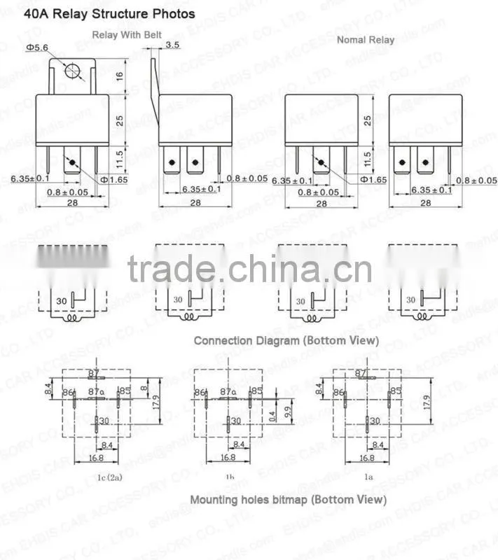 auto relay 12v 40a 40a/14vdc relay 4pin