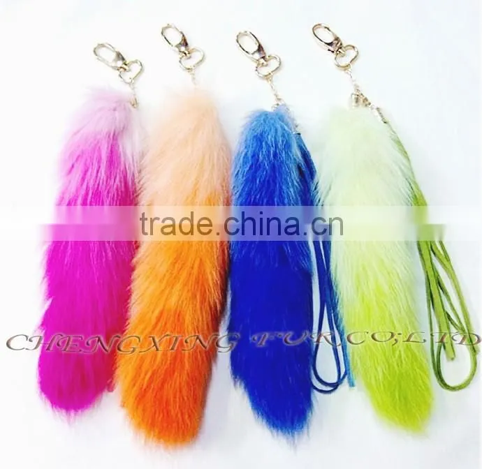 CX-R-25A China Best Selling High Quality Custom Cute Fox Fur Charm Keychain