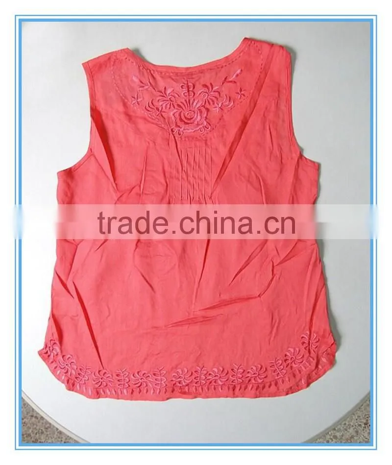New Fashion Tank Top Cotton Blouse Designs For Women Summer 2016