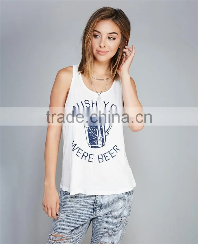 Tank top with low price loose fitting gym stringer tank top wholesale