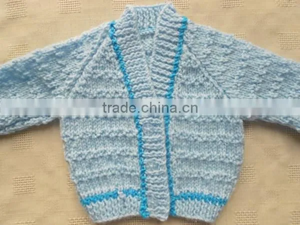 Baby boy newborn sweater hand knit cardigan