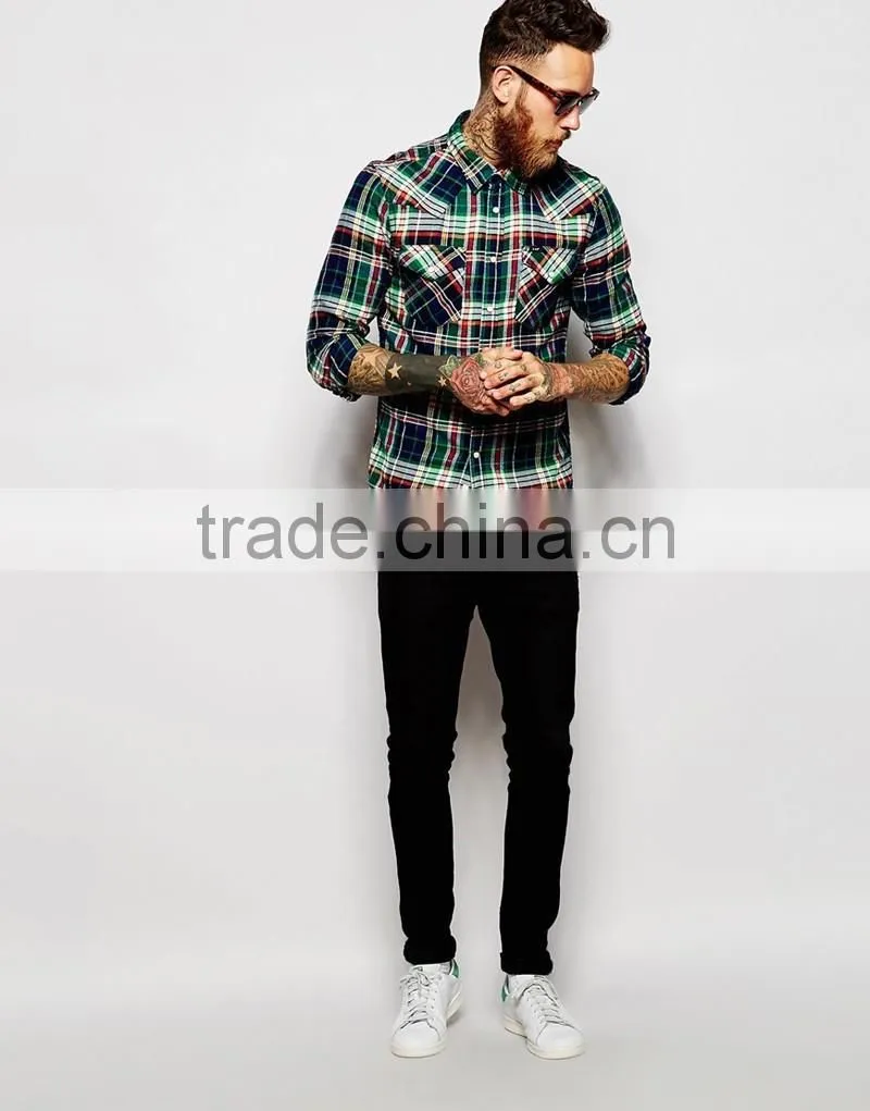 chinese manufacture mens stylish check shirt bulk sale