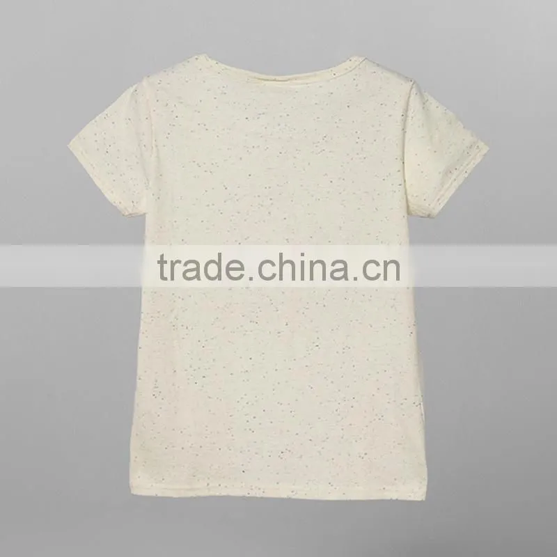 ladies cheap print tshirt100%bamboo fiber tshirt slubbed fabric tshirt
