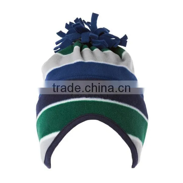 Winter warmth and comfort bobble on top baby fleece cap
