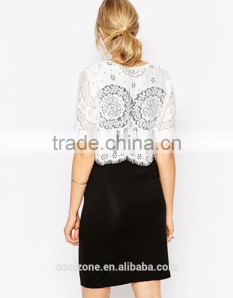 Fashion lace overlay bodycon fit maternity dress wholesale maternity clothes