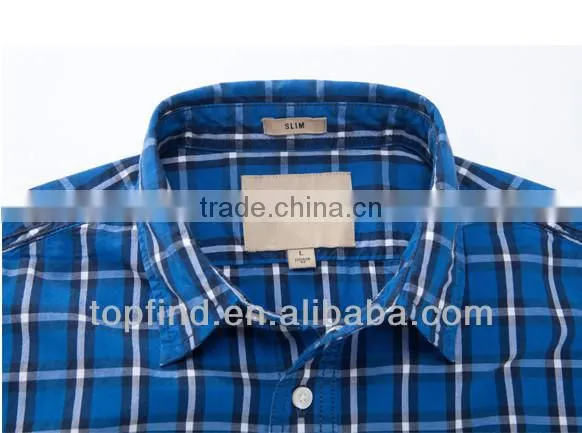 Short Sleeve Cotton Plaids Double Pockets Men Shirts