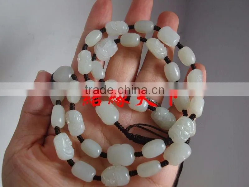 jewels jade Hetian jade jade necklace male eighteen Arhats handmade Jade Pendant Necklace Chain Lanyard Mens Genuine jade stone