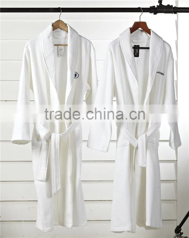 High Quality 100% Cotton Luxury Hotel Waffle Bathrobe