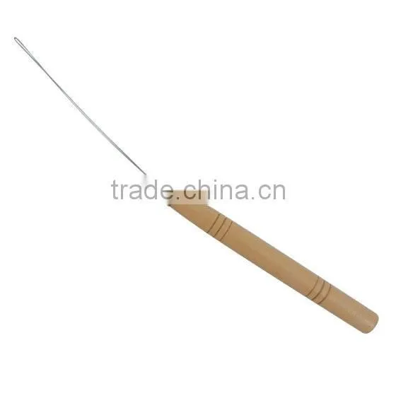 2013 Wholesale Wooden Hair Extension 12PCS Hook Needle Threader Tool Kit,Hair Extensions Tools-Micro Threader