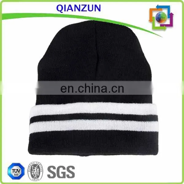 Mens Fashion Stripe Knitted Beanie Winter Beanie Hat