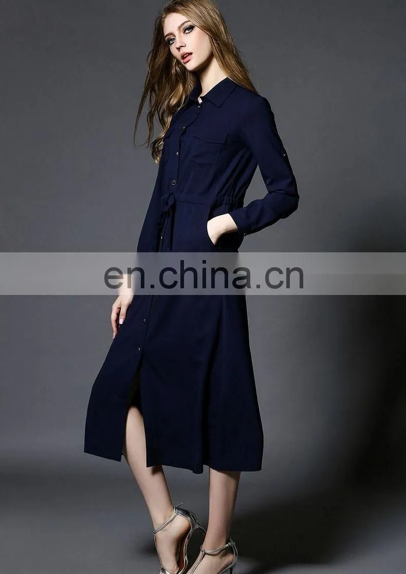 2016 new design fashion shirt dress from chinese manufacturer