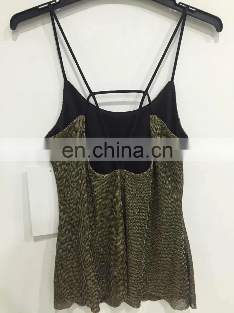 2017 summer metallic backless condole belt camisole