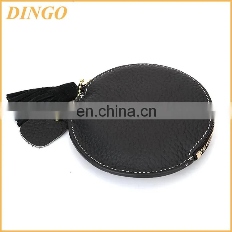 PU leather coin wallet zipper bag, plastic coin wallet storage string bags