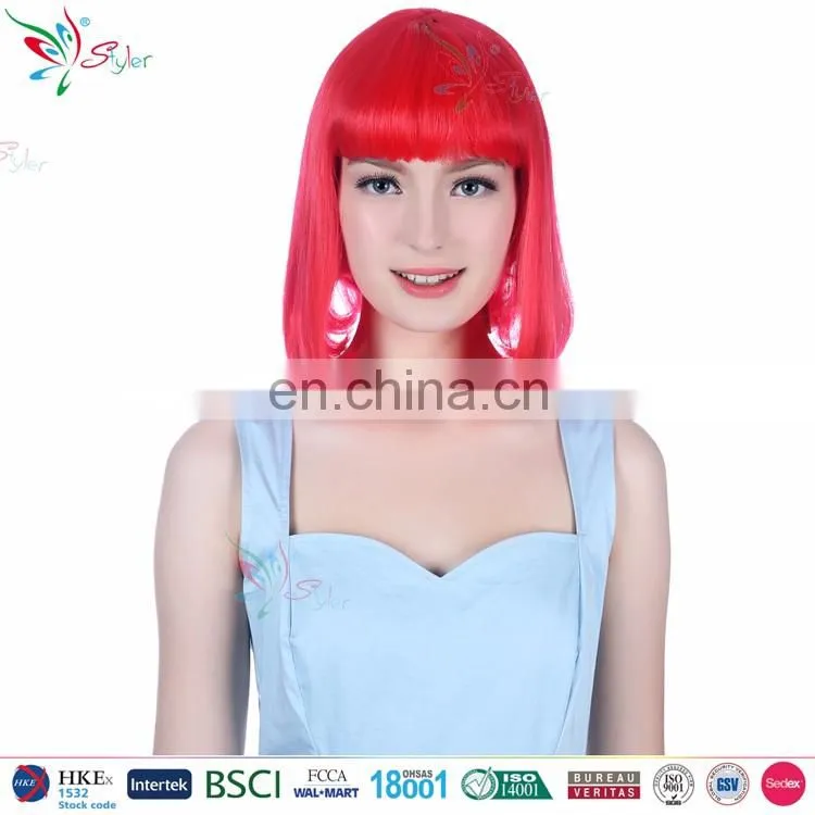 wholesale fashion synthetic hair women short blue bob wig