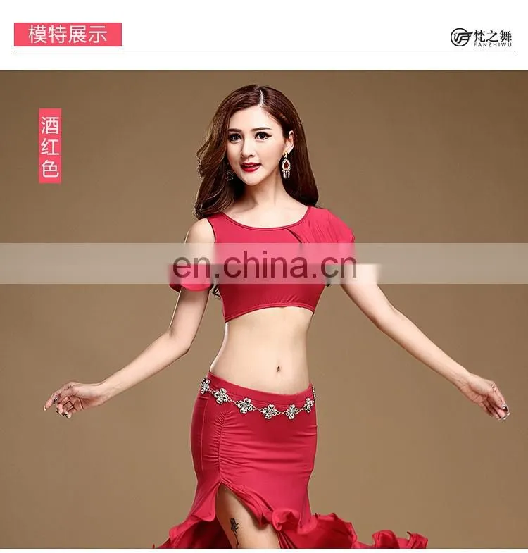 T-5125 Newest style indian modal sexy belly dance costumes with diamond belt chain