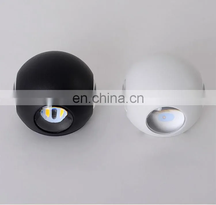 LED Outdoor Round Aluminum Waterproof Wall Lamp Four-sided Illuminated Corridor Aisle Wall Decorative Lghting