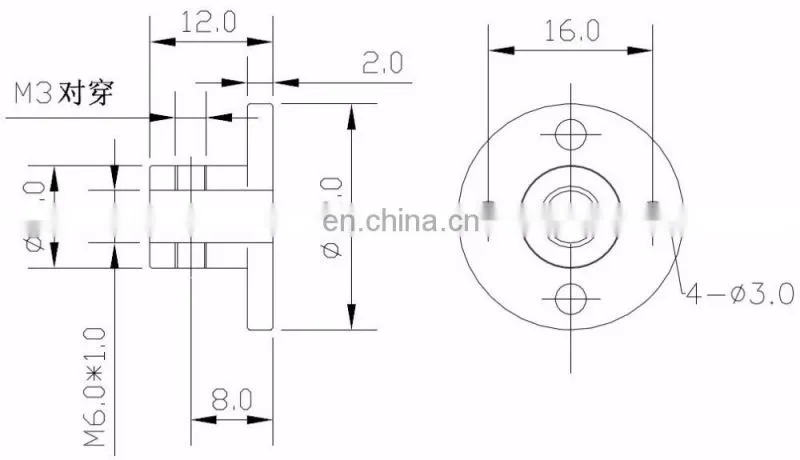 ChiHai Motor CHR-GM37-520K DC CHINA Metric Screw Shaft Gear Motor 24V 12V Mating flange nut