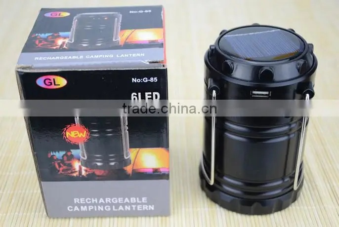 Multifunction solar led rechargable camping lantern