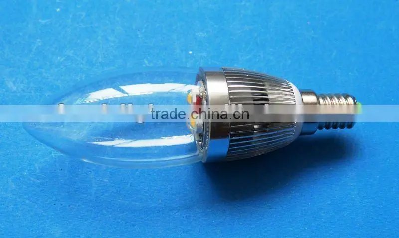 hot sale high power 3w E14 candle bulb,with glass covering,