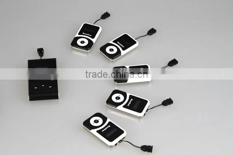 Smallest wireless tour guide microphone wireless translation system with 99 channels