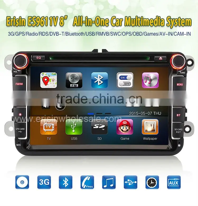 Erisin ES9611V 8" Touch Screen Car Radio with GPS for GOLF 5 6