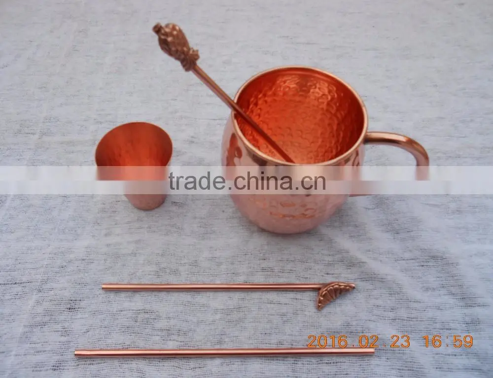 Copper Moscow Mule Mug Set Of Two With Wooden Box, Copper Mug With Custom Packing Service