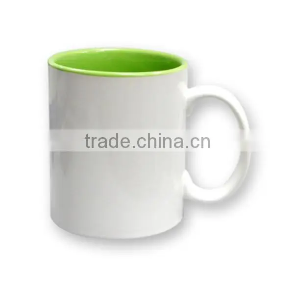 Top Sale 11OZ Cheap Inner Colorful Blank White Ceramic Sublimation Mug