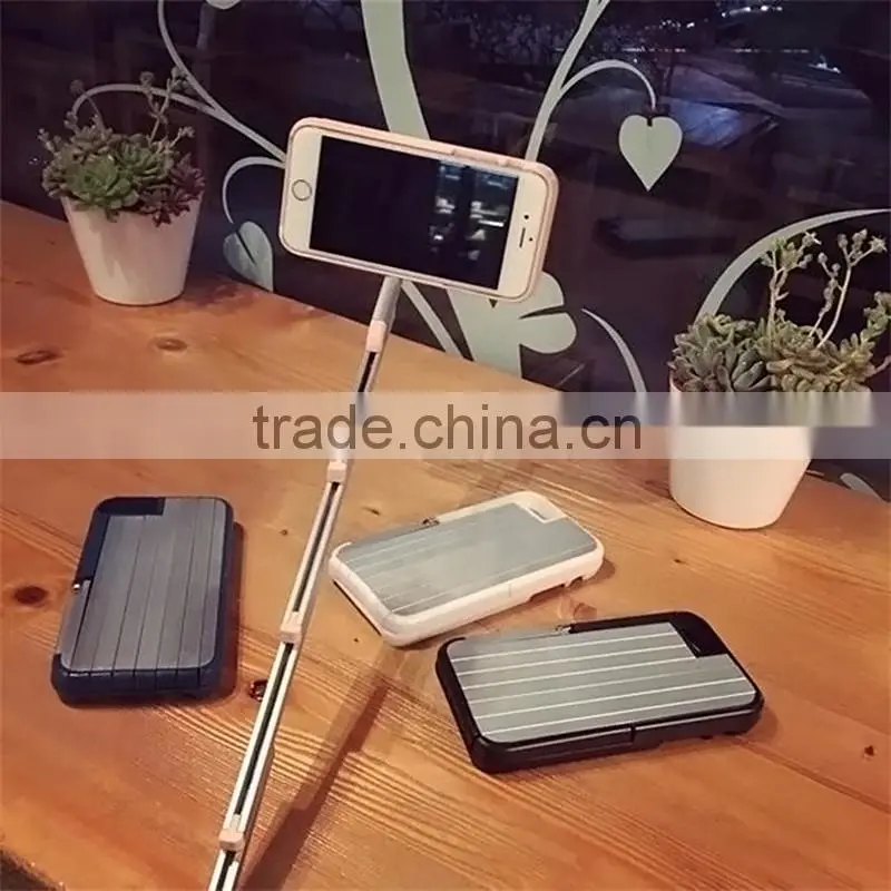 2016 New design multifunctional self-stick with LED light for iPhone 6s case /Aluminum adjustable mobile phone case for iPhone 6