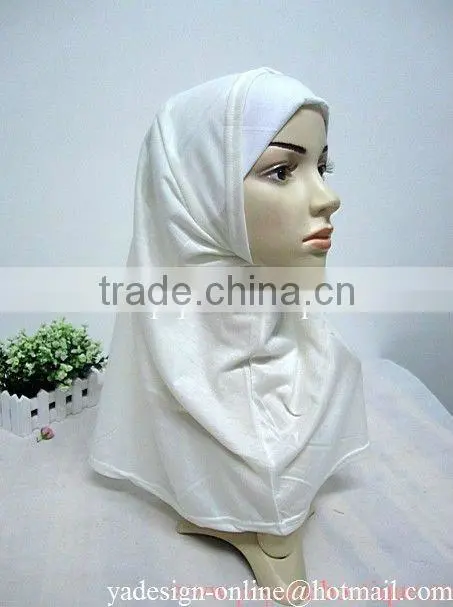 A375 New arrival soft cotton solid color two pieces 2 HIJAB