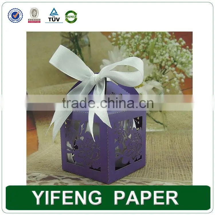 2015 hollow out wedding rectangle folding paper box
