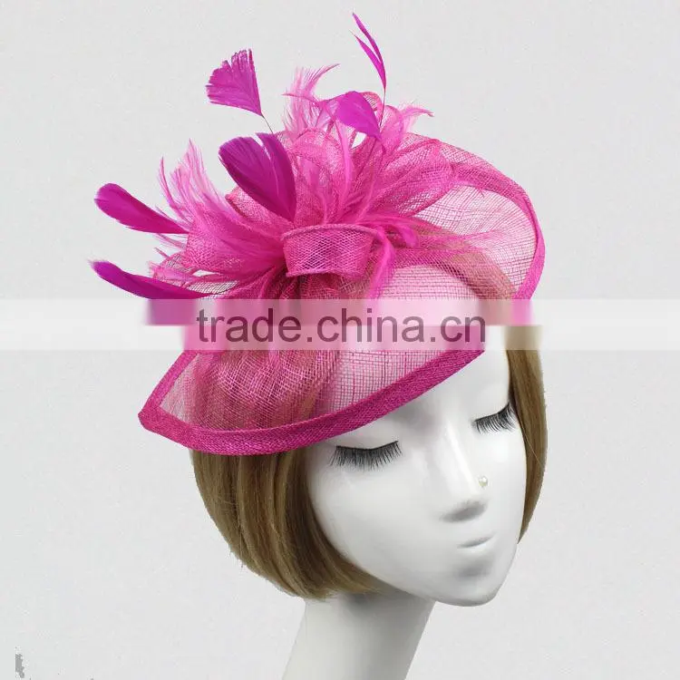Wholesale Fashion Flower Fascinator Hat Base With Feather