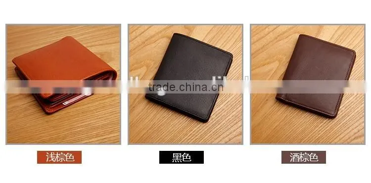 high quality vintage style genuine leather men's bifold wallet small wallet for gifts