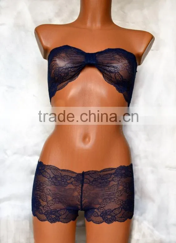 Lace Top Bandeau Sexy Lingerie Set