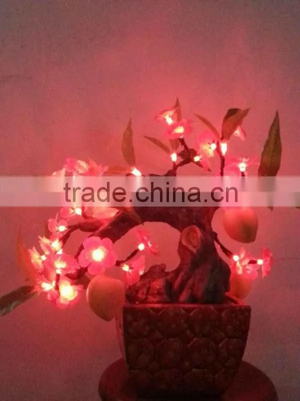 Indoor lighted LED artificial orchid bonsai tree