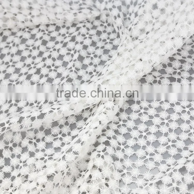 Chinese Manufacturer new design embroidery lace white embroidered wedding decoration fabric