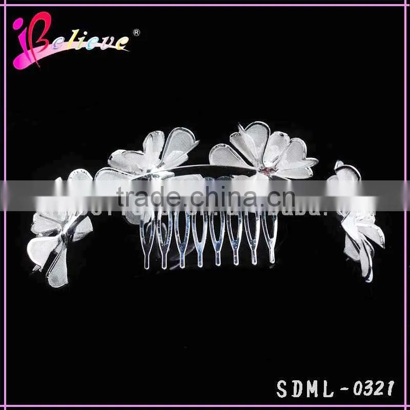 Wedding hair accessories hot selling hair jewelry flower girls hair combs