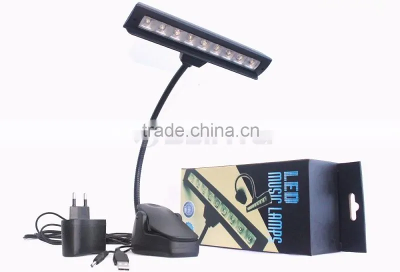 63LM 9 LED Clip On Black Flexible Gooseneck Orchestra Music Stand Lamp