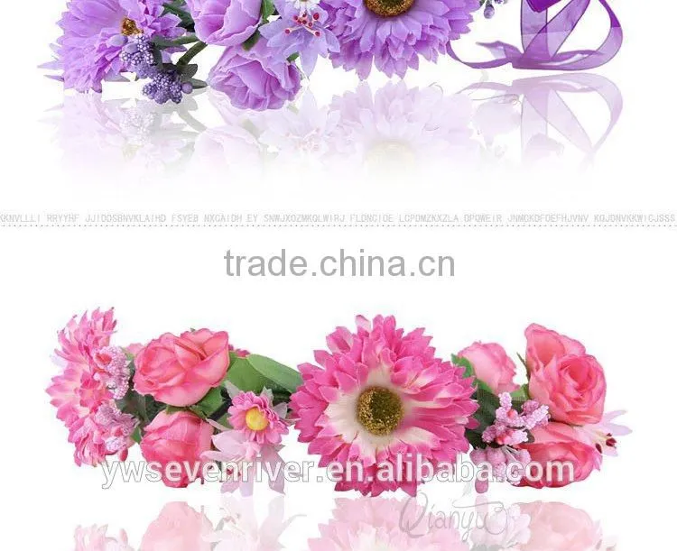 Sweet, Japan and South Korea color simulation Daisy wreath of cloth art tire headdress flower wholesale wedding photo festival o