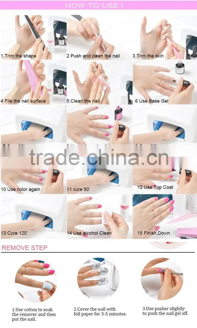 gel soak off free sample uv gel nail polish (OEM)