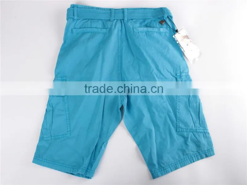 Mens cheap price stock apparel cargo shorts with belt